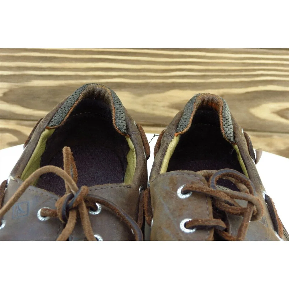 Sperry Youth Boys Shoes Sz 3.5 M‎ Brown Leather Boat Shoe